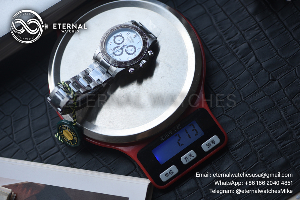 ROLEX - SUPER CLONE Daytona 126506 40mm SS Ice Blue V3 RCF 4131 (Weight Adjusted)