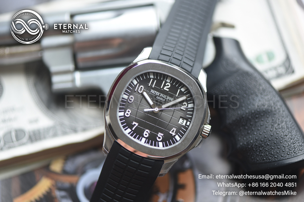 PATEK PHILIPPE - SUPER CLONE Aquanaut 5167 40mm SS/RU Grey Dial on Black Rubber Strap DDF DD330 (SW Dial)