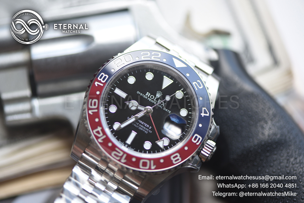 ROLEX - SUPER CLONE GMT Master II 126710 Pepsi Jubilee 40mm SS/SS Black VSF V3 DD3285