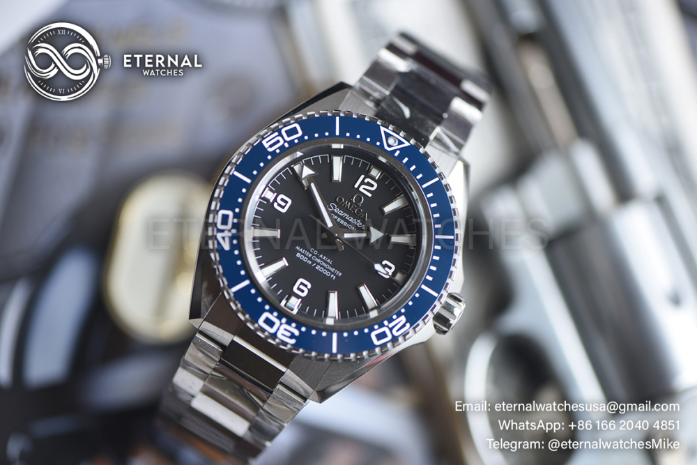 OMEGA - SUPER CLONE Planet Ocean 600m 42m SS/SS Black Dial Blue Bezel VSF VS8912