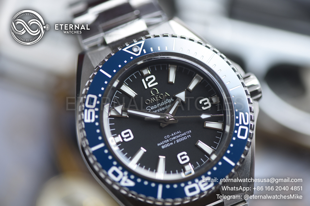 OMEGA - SUPER CLONE Planet Ocean 600m 42m SS/SS Black Dial Blue Bezel VSF VS8912