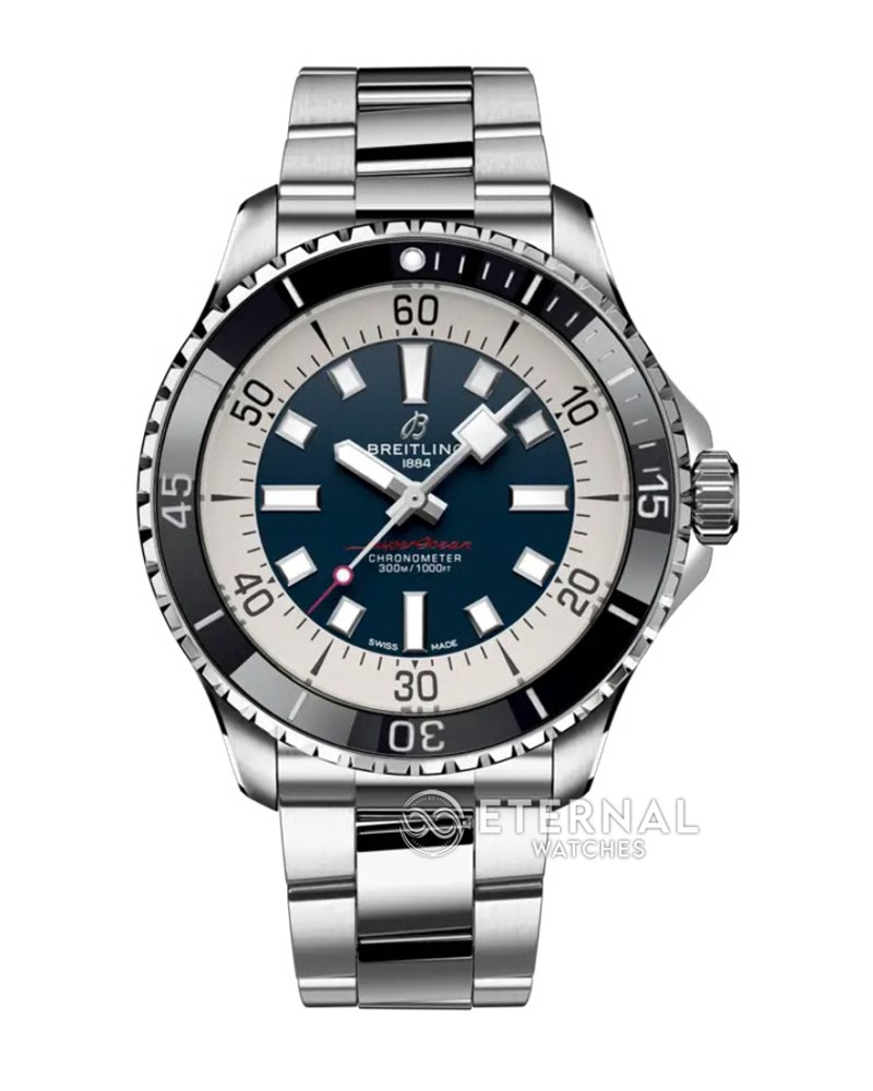 BREITLING - Super Ocean 44mm Black Bezel on Blue Dial Strap TF A2824