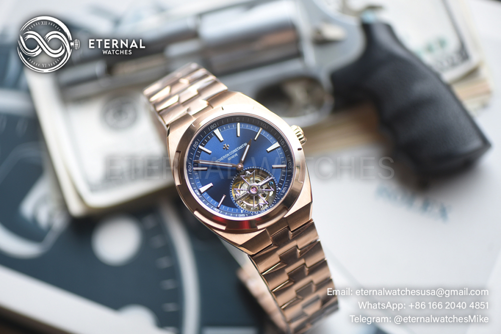 VACHERON CONSTANTIN - Overseas Tourbillon RG/RG Blue Dial BBF Manual