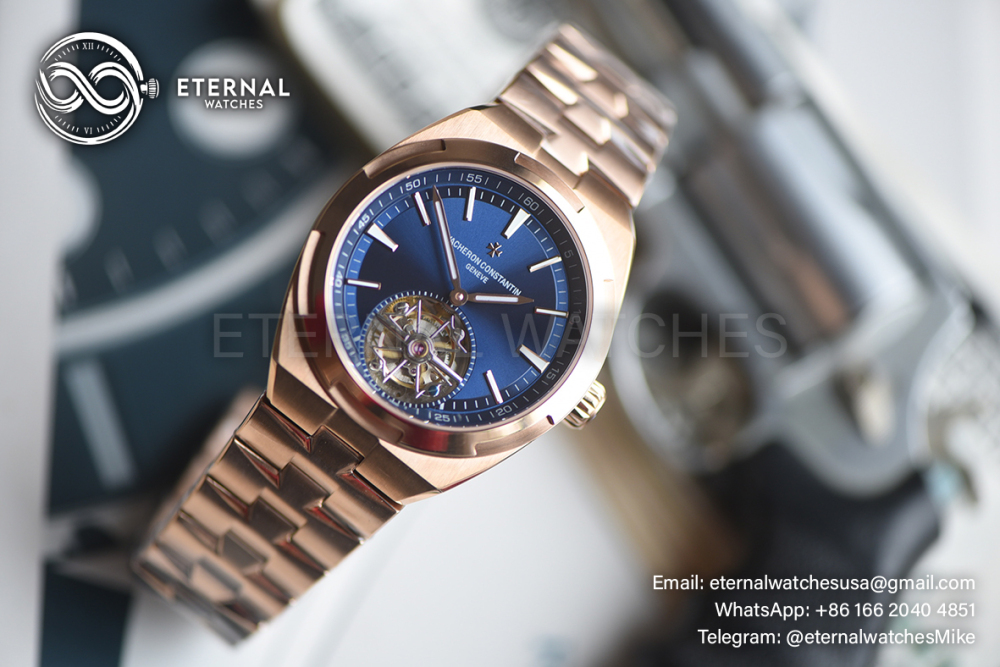 VACHERON CONSTANTIN - Overseas Tourbillon RG/RG Blue Dial BBF Manual