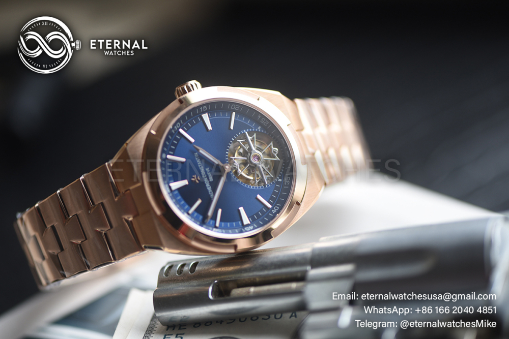 VACHERON CONSTANTIN - Overseas Tourbillon RG/RG Blue Dial BBF Manual