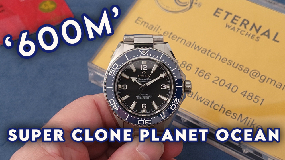 OMEGA - SUPER CLONE Planet Ocean 600m 42m SS/SS Black Dial Blue Bezel VSF VS8912