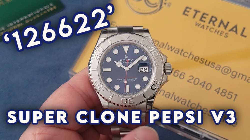 ROLEX - SUPER CLONE YachtMaster 126622 40mm SS/SS Blue/Dot VSF DD3235