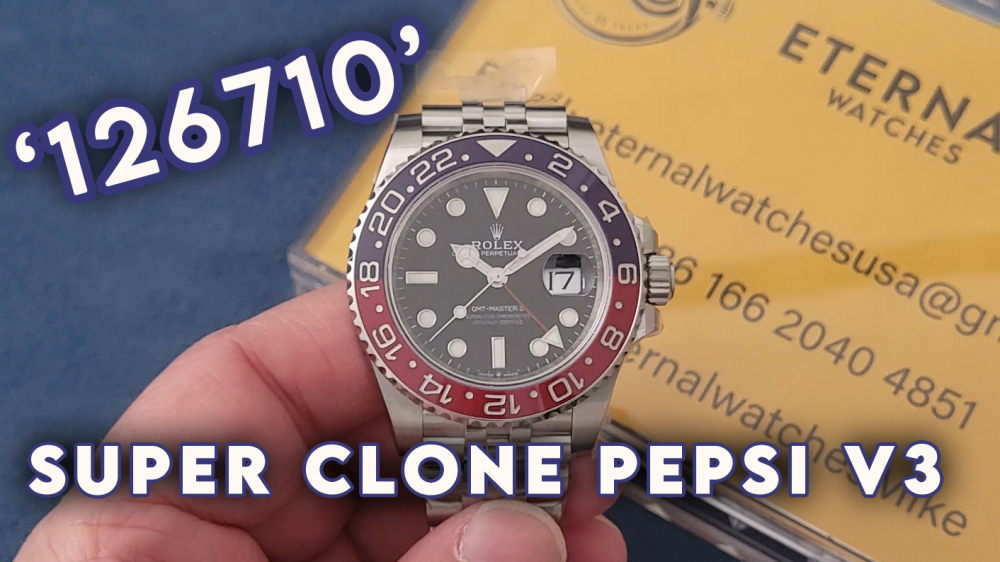 ROLEX - SUPER CLONE GMT Master II 126710 Pepsi Jubilee 40mm SS/SS Black VSF V3 DD3285