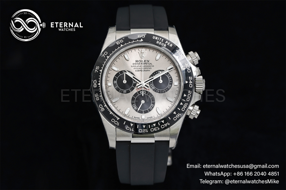 ROLEX - Super Clone Daytona 126519 40mm SS/RU Grey/Black VSF V2 DD4131 (Weight Adjusted)