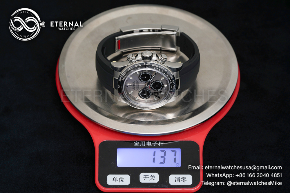 ROLEX - Super Clone Daytona 126519 40mm SS/RU Grey/Black VSF V2 DD4131 (Weight Adjusted)