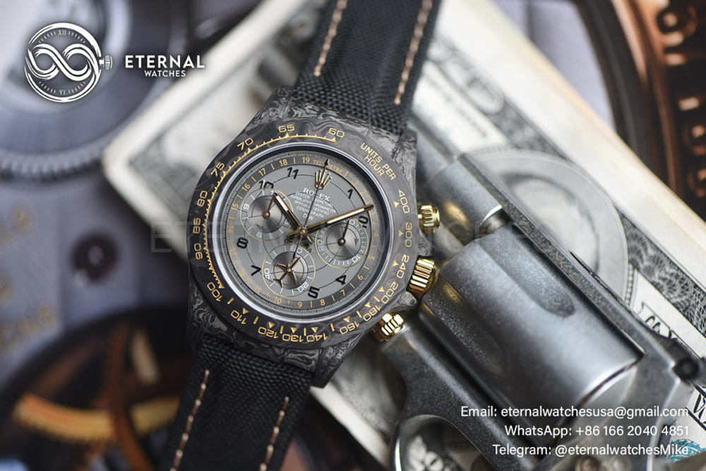 ROLEX - SUPER CLONE Daytona Diw 40mm Black FC/NY Grey Dial Sonic DD4130
