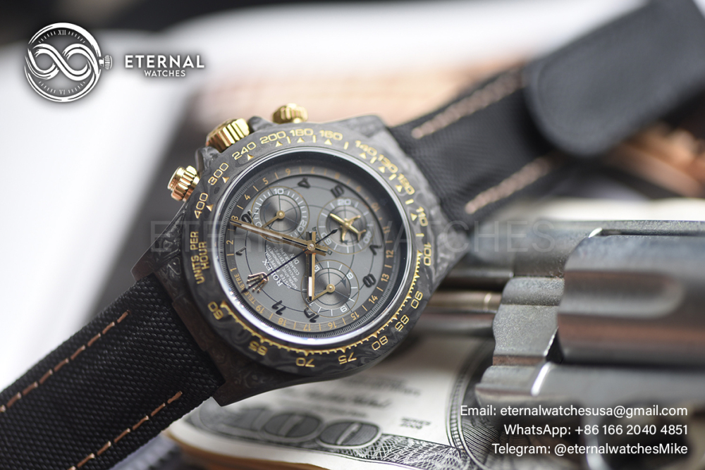 ROLEX - SUPER CLONE Daytona Diw 40mm Black FC/NY Grey Dial Sonic DD4130