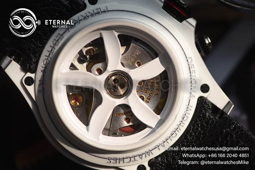 ROLEX - SUPER CLONE Daytona DIW Ferrari Special Edition 40mm White Carbon/NY White/Stk Dial Sonic DD4130