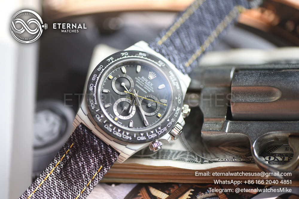 ROLEX - SUPER CLONE Daytona DIW 40mm White Carbon/NY Grey/Stk Dial Sonic DD4130
