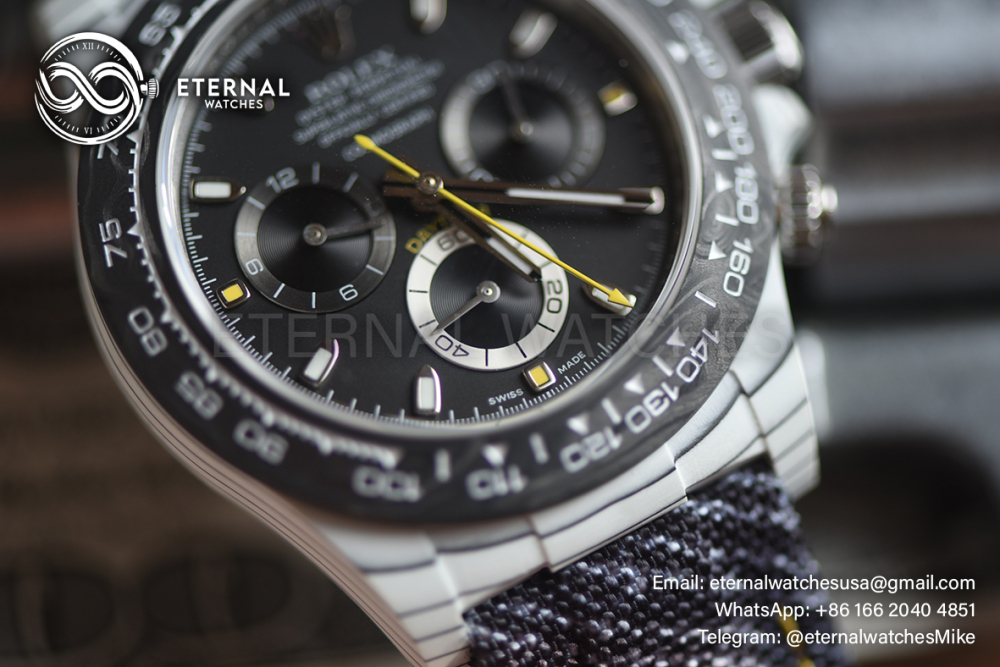 ROLEX - SUPER CLONE Daytona DIW 40mm White Carbon/NY Grey/Stk Dial Sonic DD4130