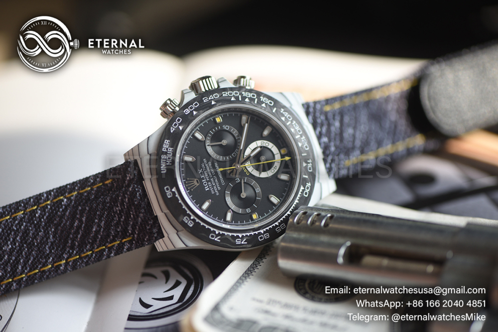 ROLEX - SUPER CLONE Daytona DIW 40mm White Carbon/NY Grey/Stk Dial Sonic DD4130