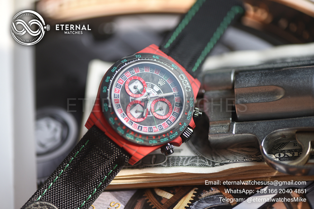 ROLEX - SUPER CLONE Daytona DIW 40mm Carbon/NY Roulette Dial Sonic DD4130