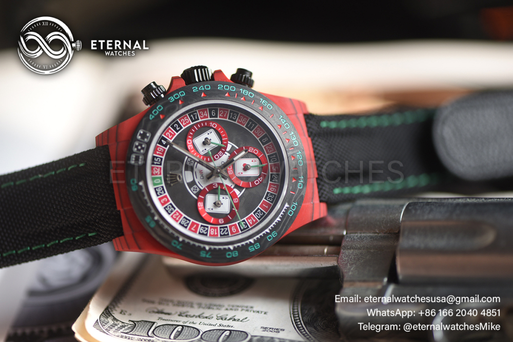 ROLEX - SUPER CLONE Daytona DIW 40mm Carbon/NY Roulette Dial Sonic DD4130