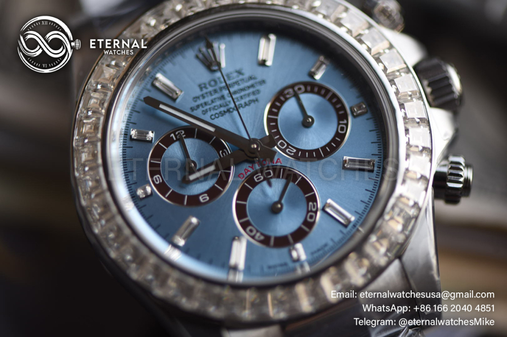 ROLEX - SUPER MOD Daytona 126505 40mm Ice Blue Diamond Bezel V3 4131 (Weight Adjusted)