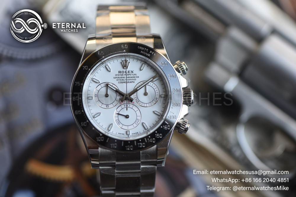 ROLEX - SUPER CLONE 2026 Daytona 126502 Platinum Rolesium Enamel Dial 4131 Free Sprung