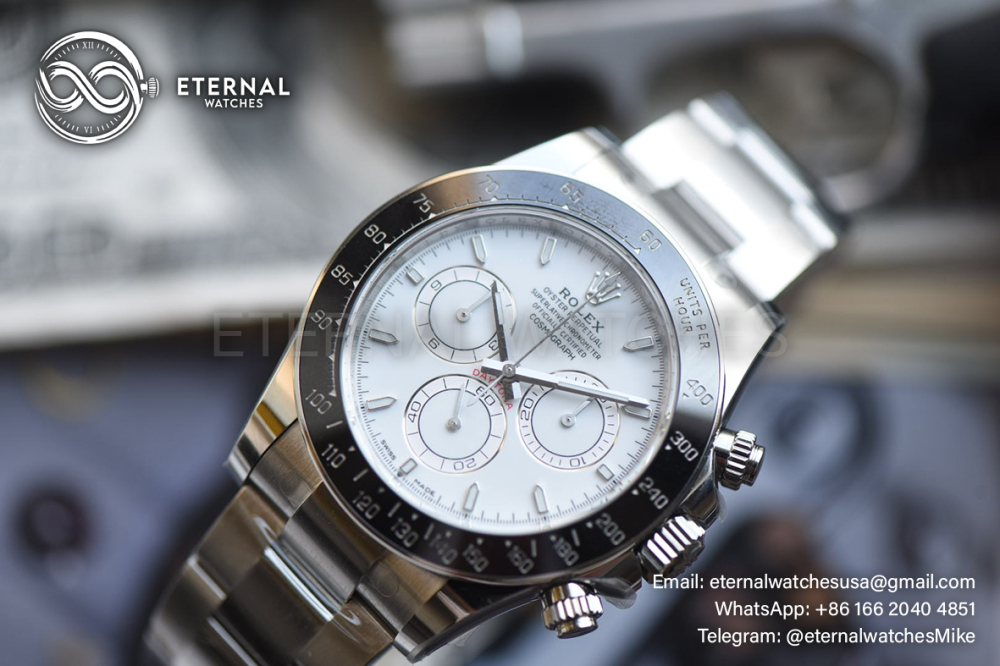 ROLEX - SUPER CLONE 2026 Daytona 126502 Platinum Rolesium Enamel Dial 4131 Free Sprung