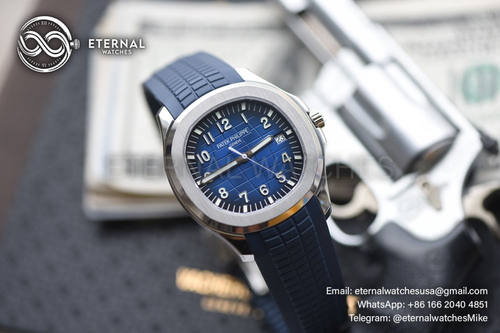 PATEK PHILIPPE - SUPER CLONE Aquanaut 5168G 42mm SS/RU Blue/Num DDF DD330 SW Dial (Weight Adjusted)