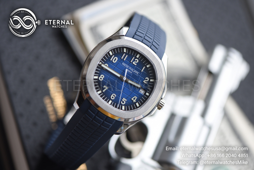 PATEK PHILIPPE - SUPER CLONE Aquanaut 5168G 42mm SS/RU Blue/Num DDF DD330 SW Dial (Weight Adjusted)