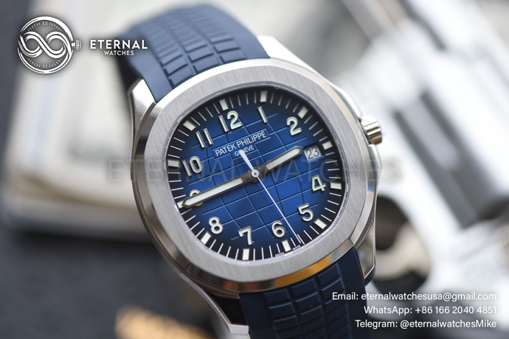 PATEK PHILIPPE - SUPER CLONE Aquanaut 5168G 42mm SS/RU Blue/Num DDF DD330 SW Dial (Weight Adjusted)