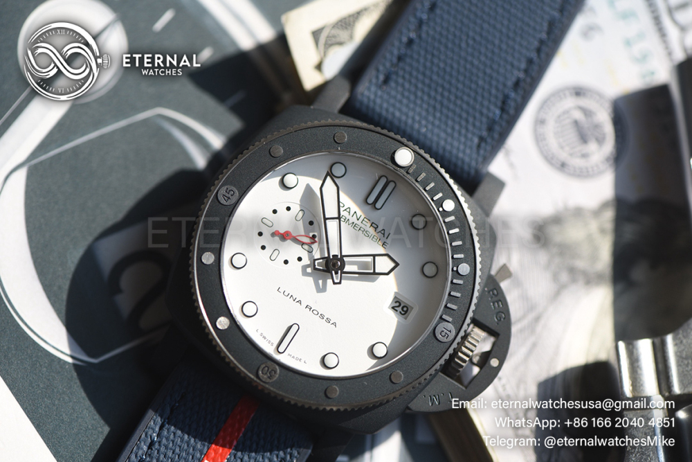 PANERAI - SUPER CLONE Submersible PAM1543 Luna Rossa 44mm TI/CE White Dial VSF P900