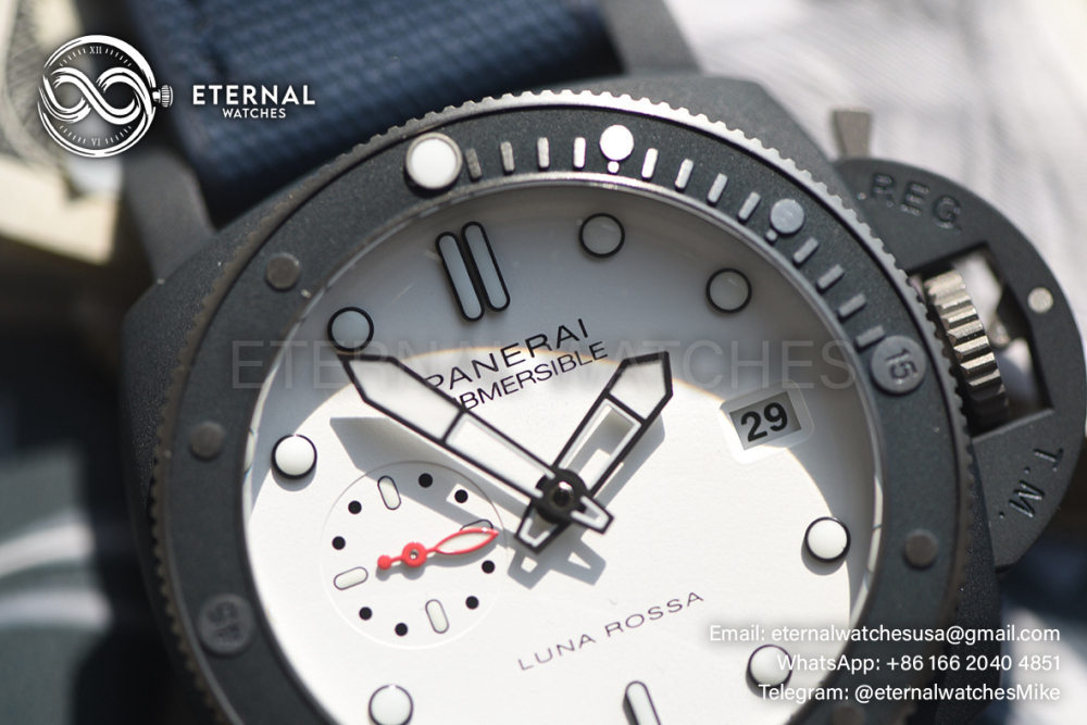 PANERAI - SUPER CLONE Submersible PAM1543 Luna Rossa 44mm TI/CE White Dial VSF P900