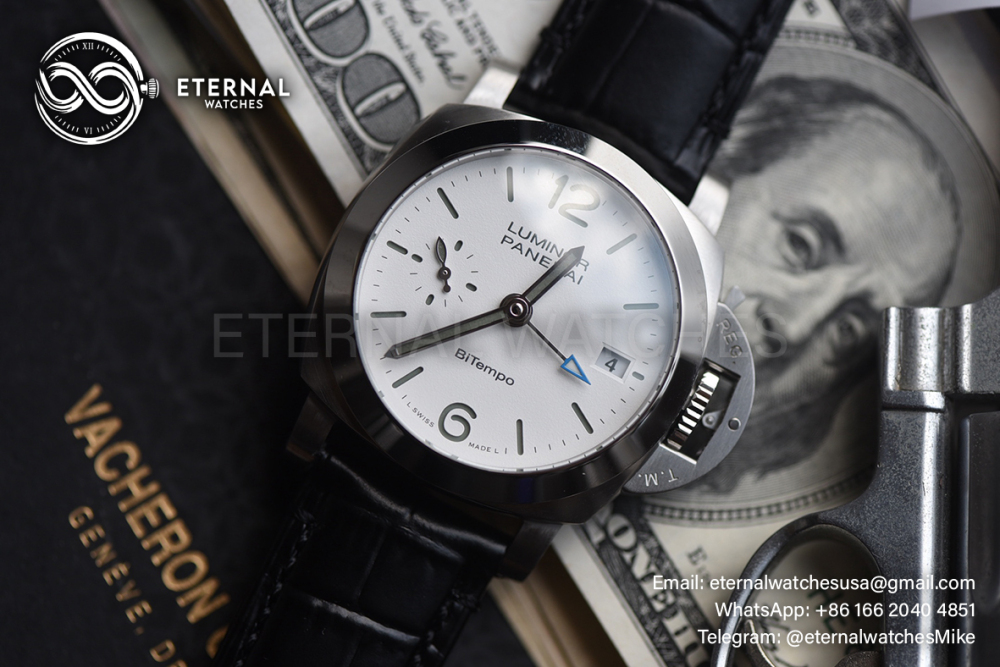 PANERAI - SUPER CLONE Luminor PAM1367 Bitempo GMT 40mm SS/LE White Dial VSF P900