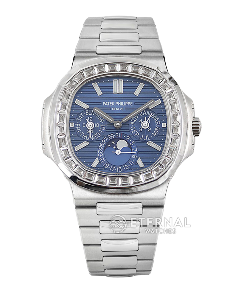 PATEK PHILIPPE - Nautilus 40mm 5740 SS/SS Blue/Stk diamonds GRF A240