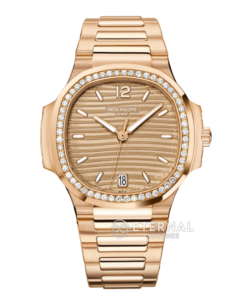 PATEK PHILIPPE - SUPER CLONE Nautilus 7118 35mm RG/RG Dia Gold Dial DDF DD330