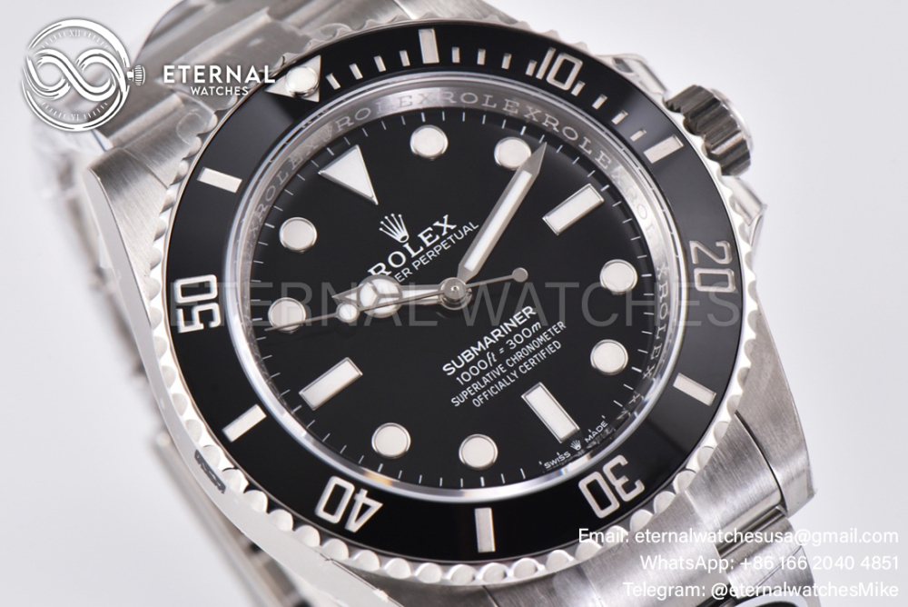 ROLEX - SUPER CLONE Submariner 124060LN 41mm No Date SS/SS Black Dial Clean SH3230
