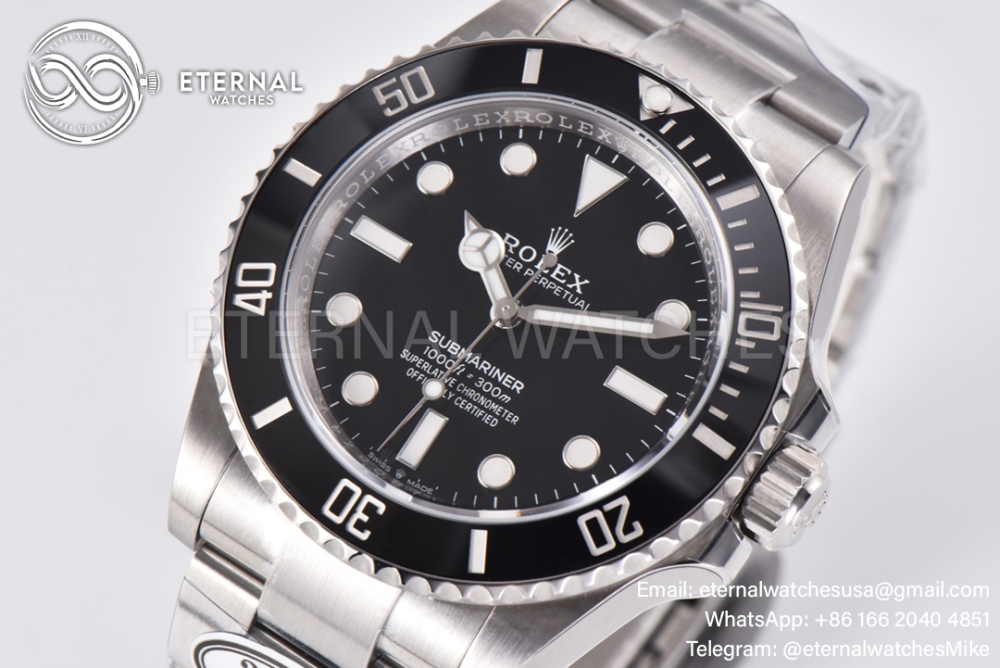 ROLEX - SUPER CLONE Submariner 124060LN 41mm No Date SS/SS Black Dial Clean SH3230
