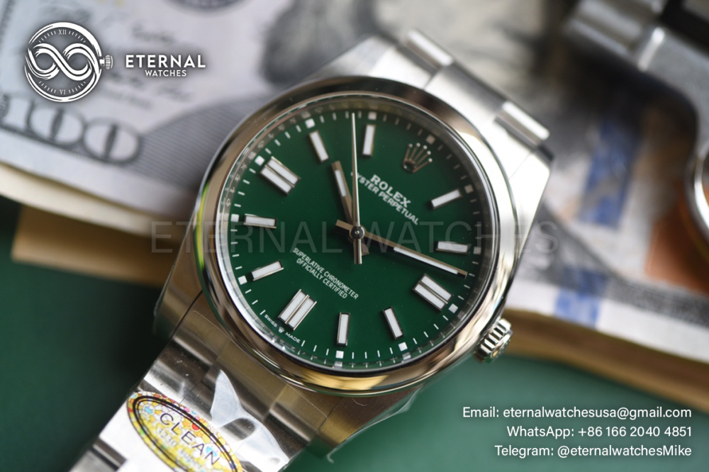 ROLEX - SUPER CLONE Oyster Perpetual 124300 41mm SS/SS Green Dial Clean VS3230