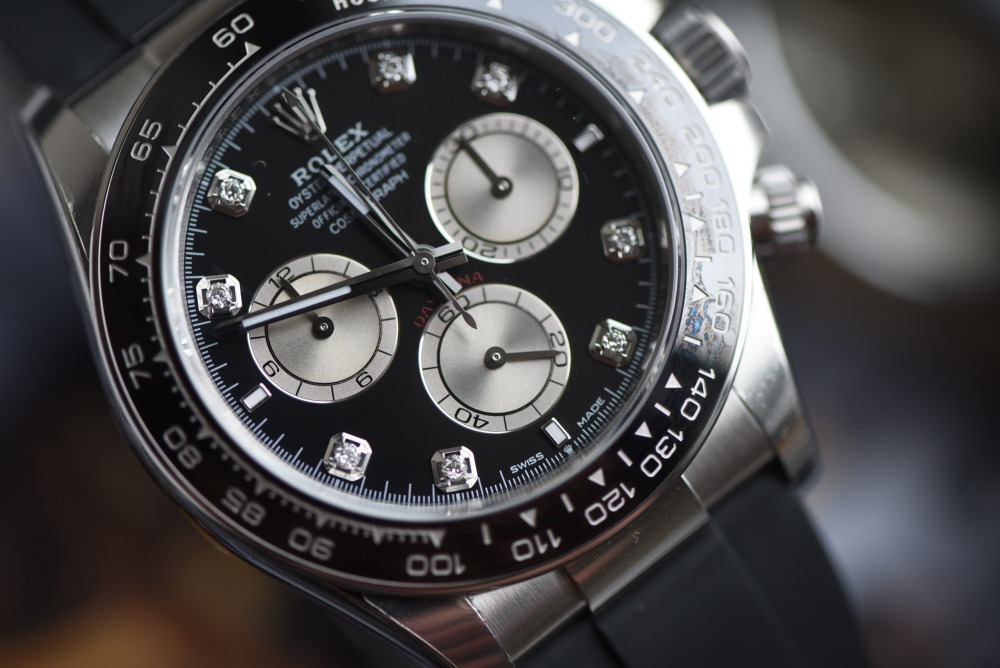 ROLEX - SUPER CLONE Daytona 126519 40mm SS/RU Black/Diamond VSF V2 DD4131 (Weight Adjusted)