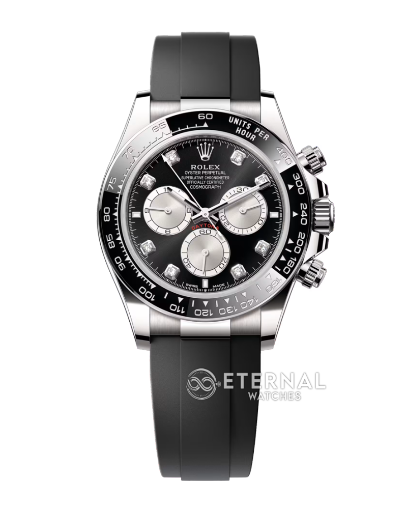 ROLEX - SUPER CLONE Daytona 126519 40mm SS/RU Black/Diamond VSF V2 DD4131 (Weight Adjusted)