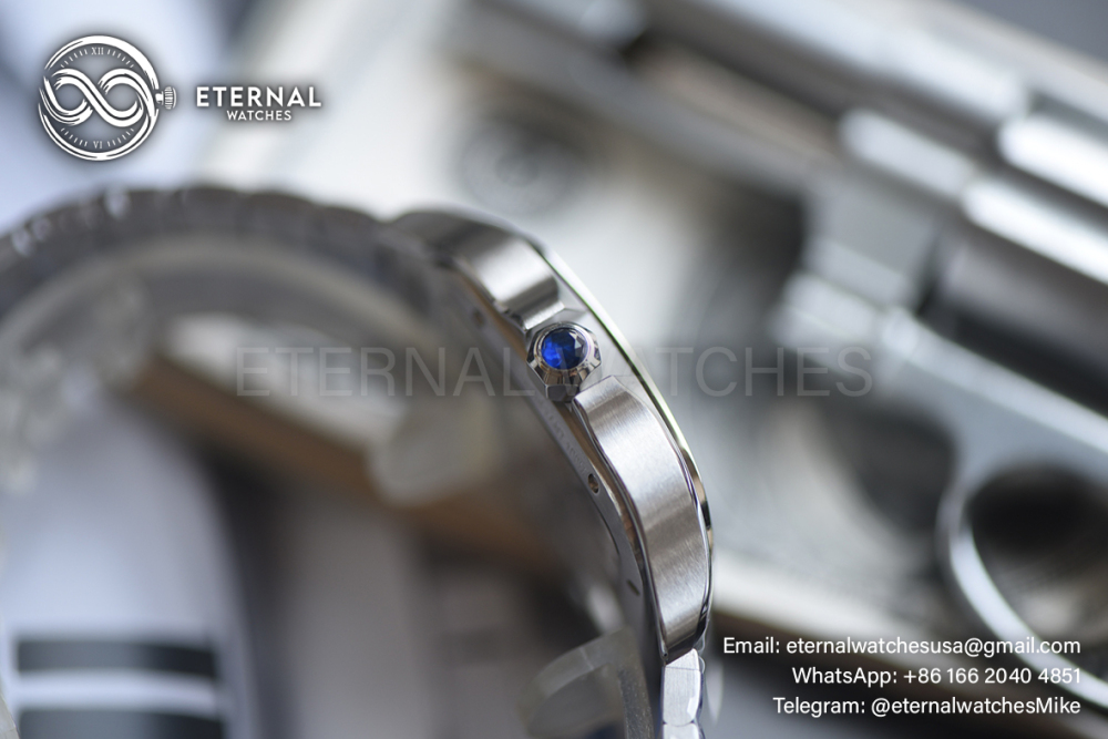 CARTIER - SUPER CLONE Santos De Cartier 40mm Grey Bezel SS/SS Skeleton Dial RICHF 9611MC