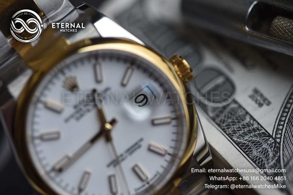 ROLEX - SUPER CLONE DateJust 126334 41mm Two Tone YG White/Stk Oyster V2 VSF 3235