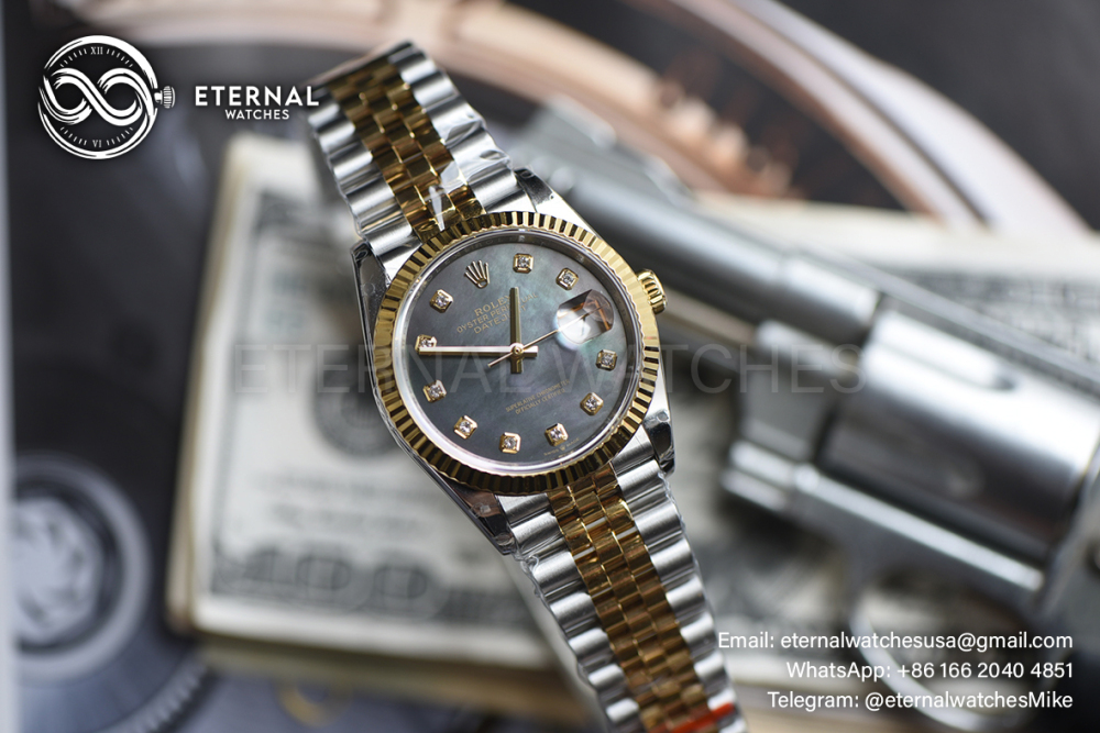 ROLEX - SUPER CLONE Datejust 126233 36mm Jubilee YG/SS MOP/Dia VSF DD3235