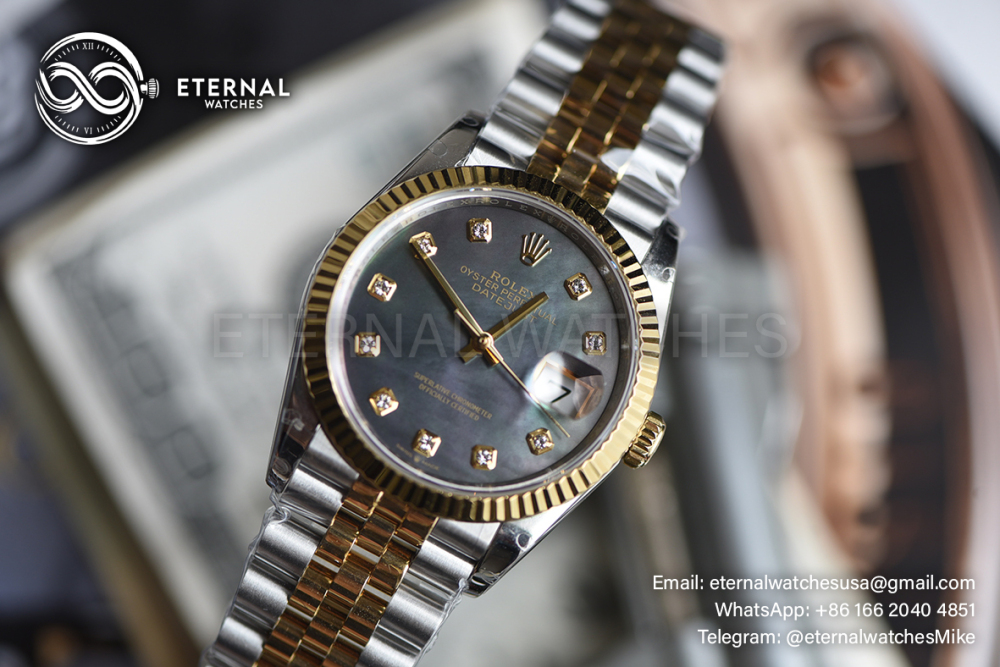 ROLEX - SUPER CLONE Datejust 126233 36mm Jubilee YG/SS MOP/Dia VSF DD3235