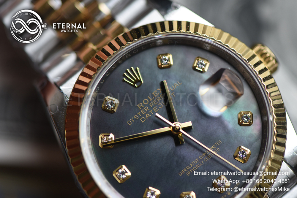 ROLEX - SUPER CLONE Datejust 126233 36mm Jubilee YG/SS MOP/Dia VSF DD3235