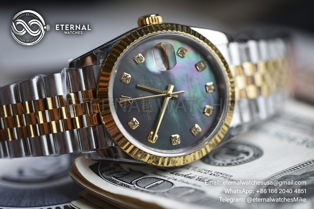 ROLEX - SUPER CLONE Datejust 126233 36mm Jubilee YG/SS MOP/Dia VSF DD3235