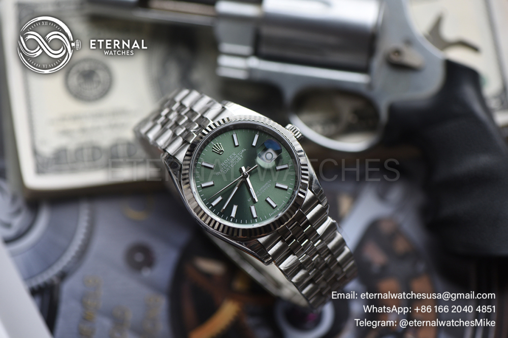 ROLEX - SUPER CLONE DateJust 126334 41mm SS/STK Green Dial V2 VSF 3235