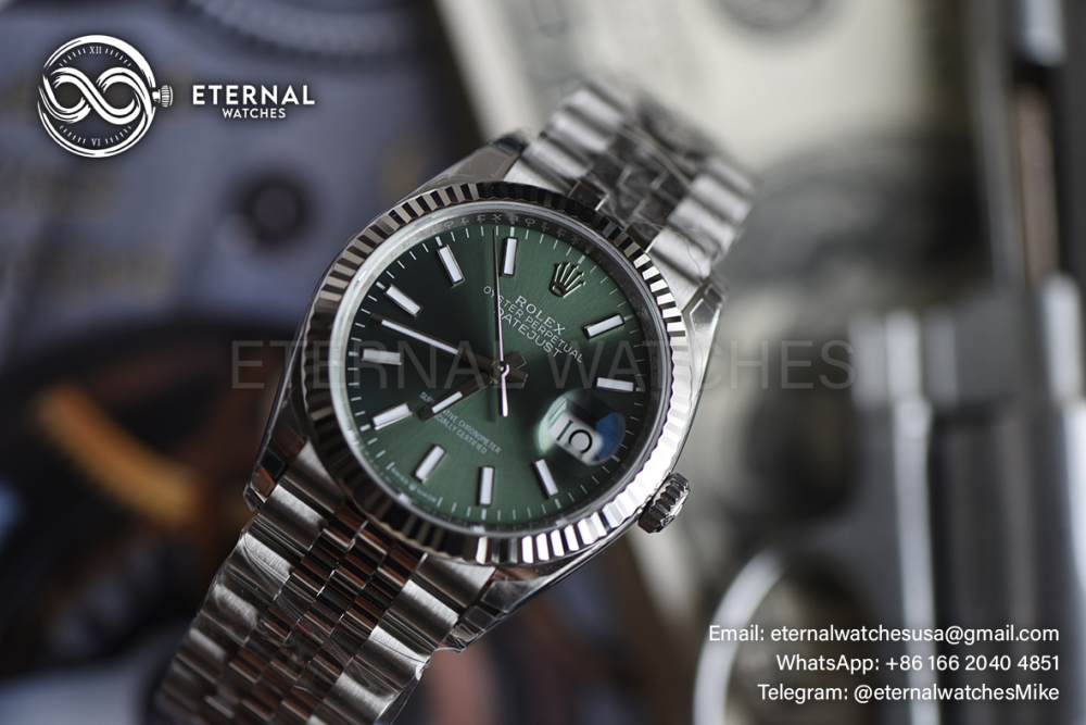 ROLEX - SUPER CLONE DateJust 126334 41mm SS/STK Green Dial V2 VSF 3235