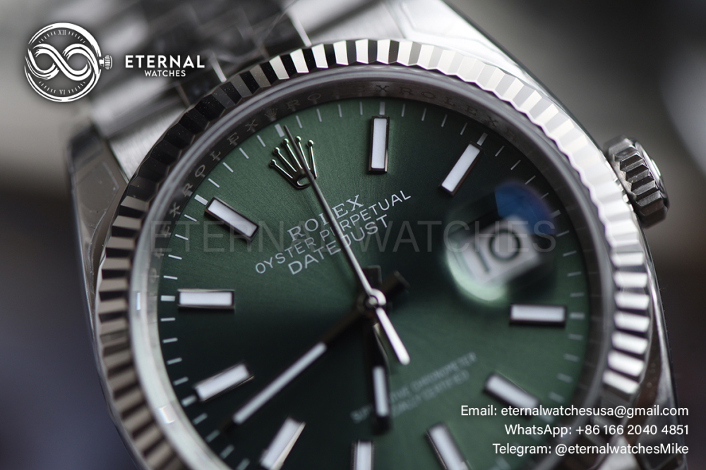 ROLEX - SUPER CLONE DateJust 126334 41mm SS/STK Green Dial V2 VSF 3235