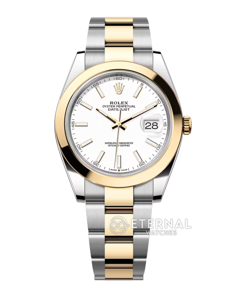 ROLEX - SUPER CLONE DateJust 126334 41mm Two Tone YG White/Stk Oyster V2 VSF 3235