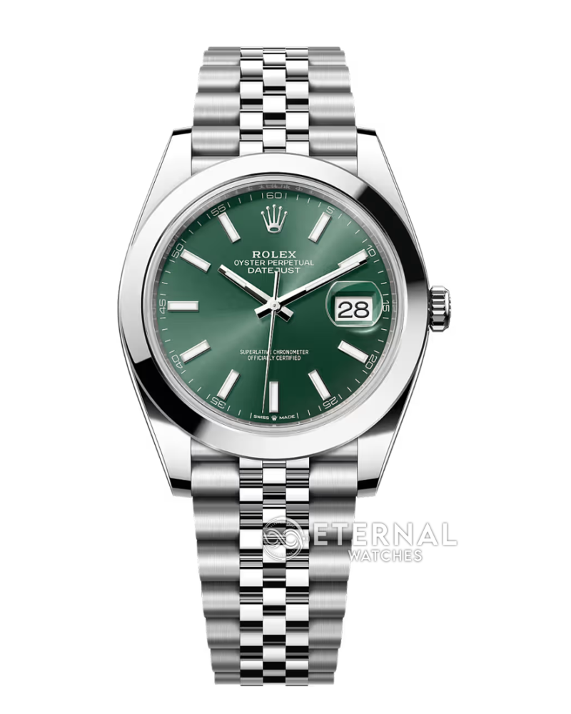 ROLEX - SUPER CLONE DateJust 126334 41mm SS/STK Green Dial Smooth V2 VSF 3235