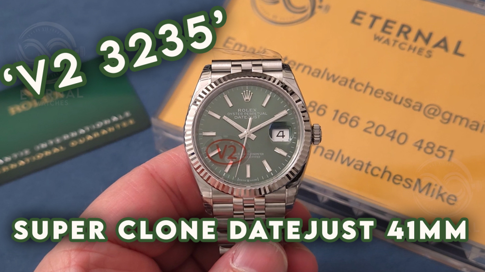 ROLEX - SUPER CLONE DateJust 126334 41mm SS/STK Green Dial V2 VSF 3235